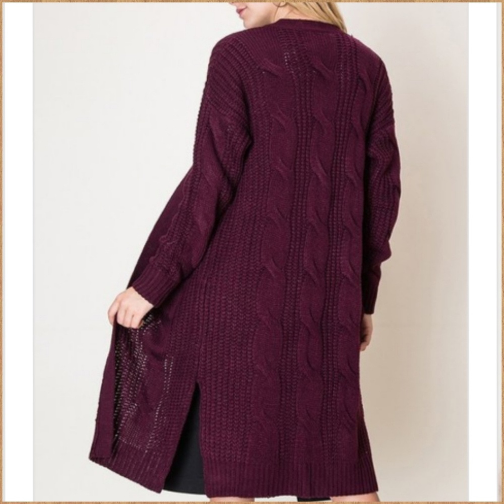 🍁OVERSIZED CABLE KNIT CARDIGAN - Picture 3 of 4